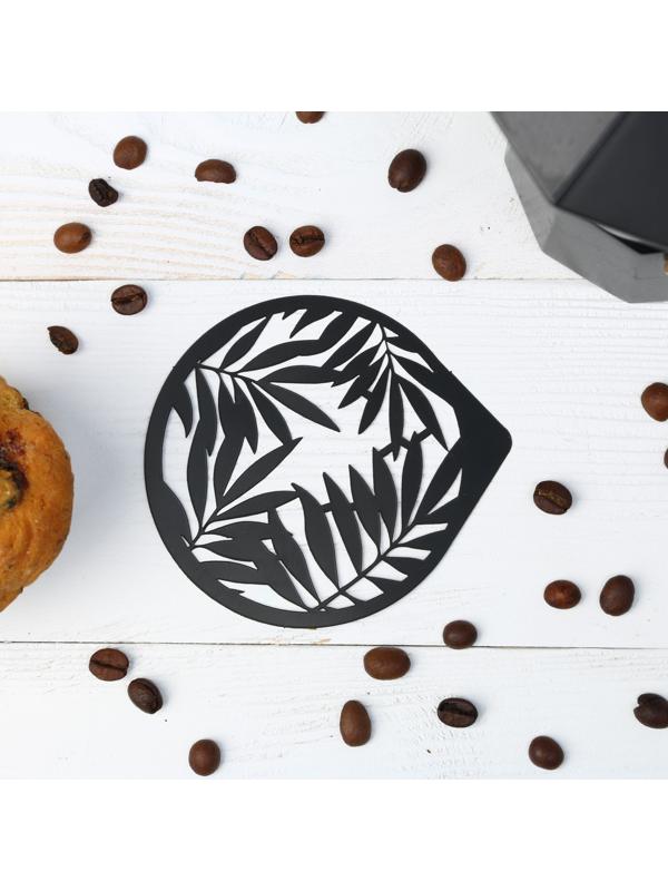 Трафарет для кофе «Папоротники», 9,5 х 8,5 см