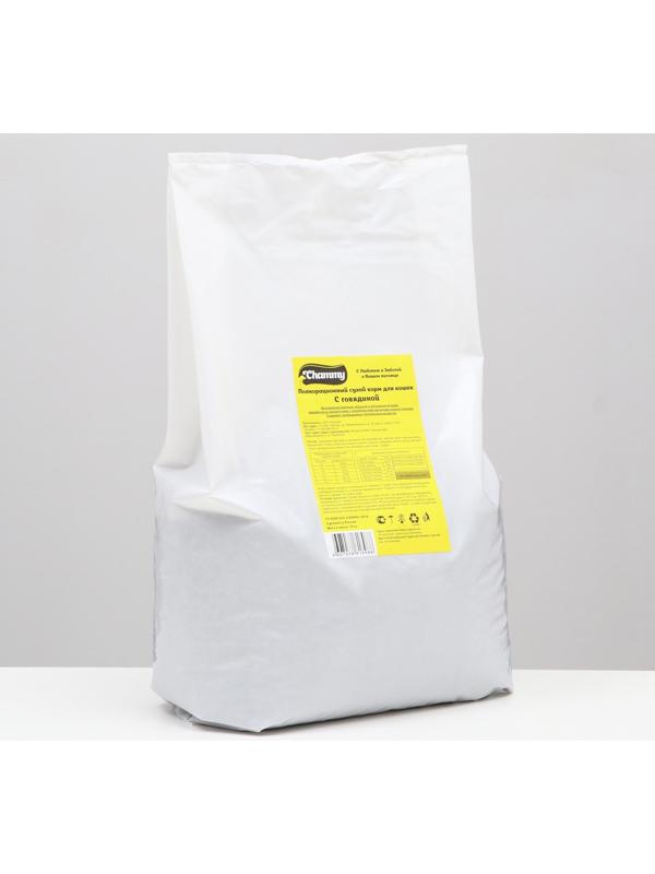 Сухой корм Chammy для кошек, с говядиной, 10 кг