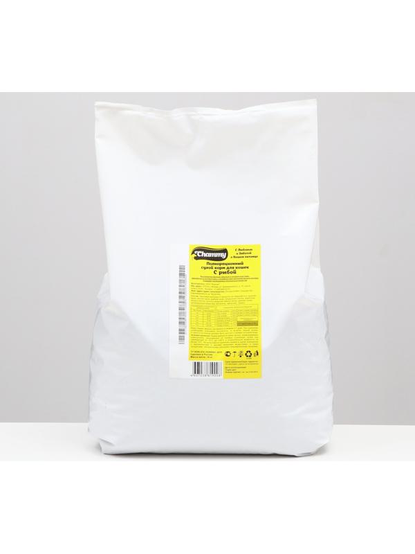 Сухой корм Chammy для кошек, с рыбой, 10 кг