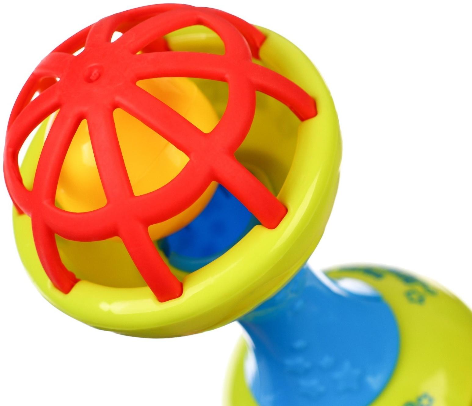 Погремушка «Гантелька яркая», с эластичными элементами