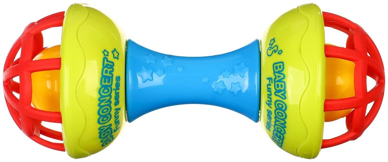 Погремушка «Гантелька яркая», с эластичными элементами