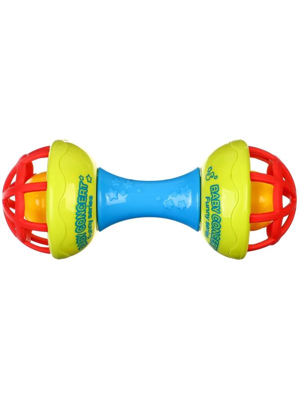 Погремушка «Гантелька яркая», с эластичными элементами