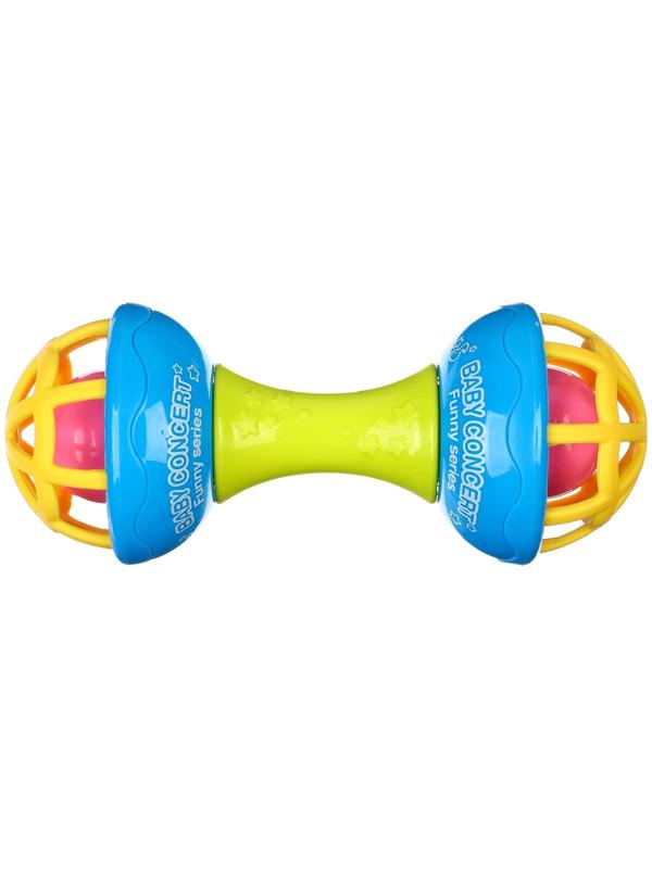 Погремушка «Гантелька яркая», с эластичными элементами