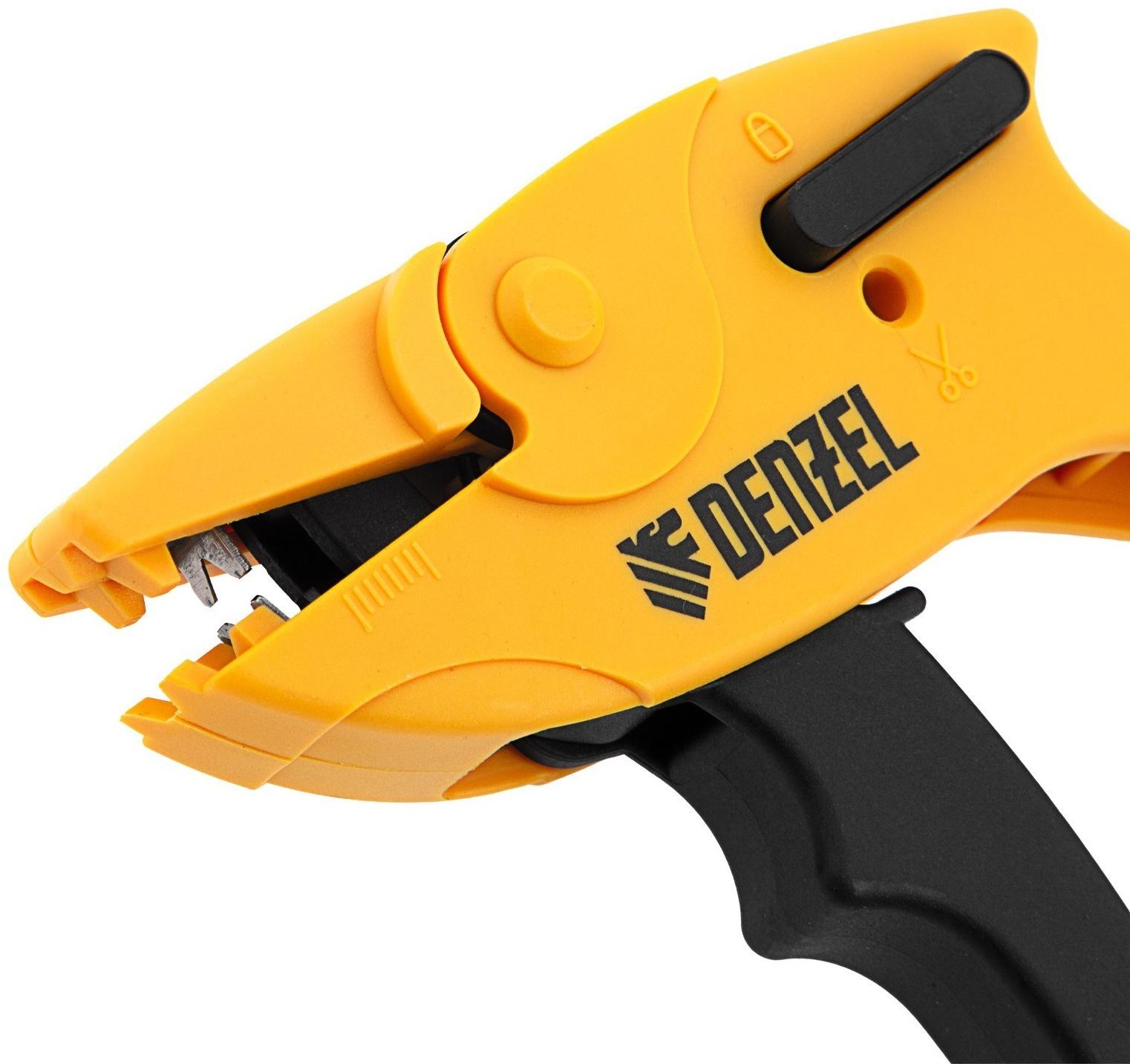 Щипцы для зачистки проводов Denzel 17741, функция обрезания проводов, сечение 0.2-6 мм2