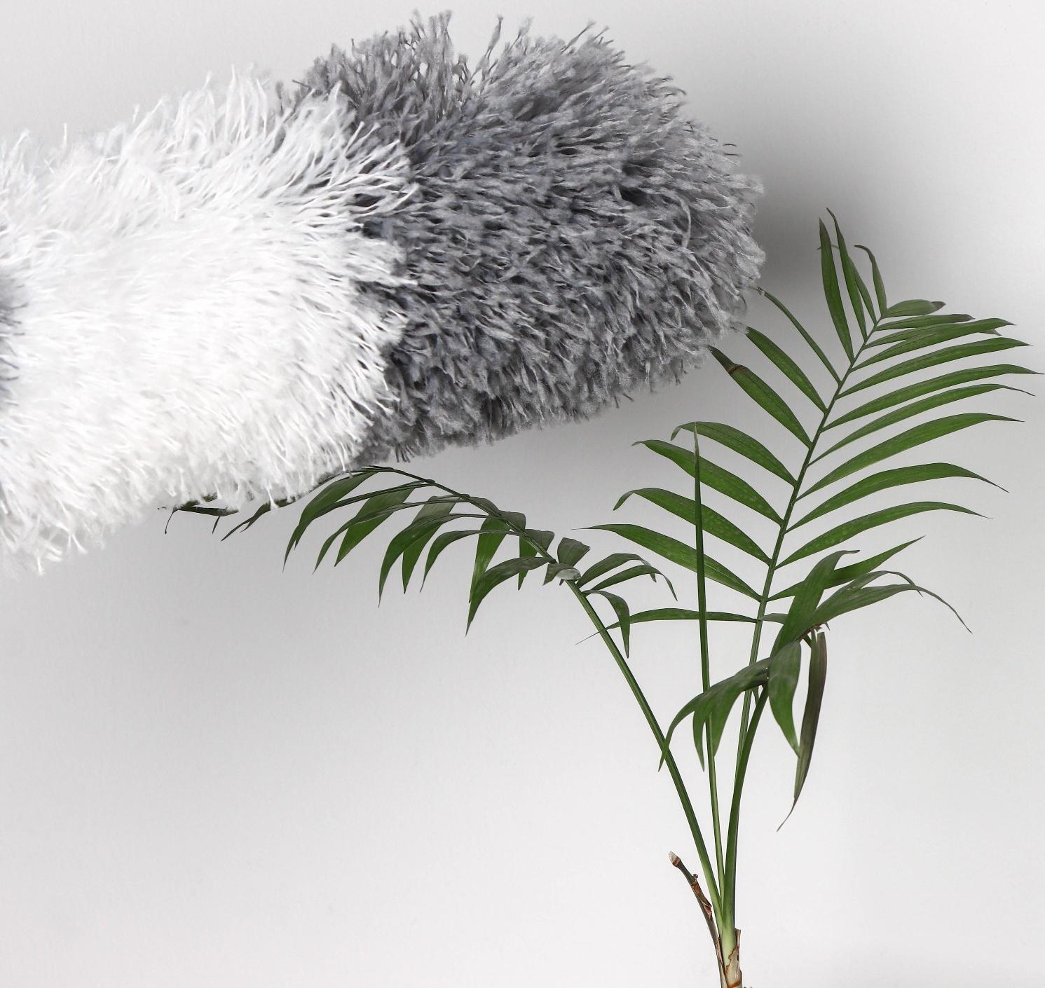 Щётка для удаления пыли Raccoon, плоская насадка 40×7,5 см, пушистая насадка 41×13 см, телескопическая ручка 210 см