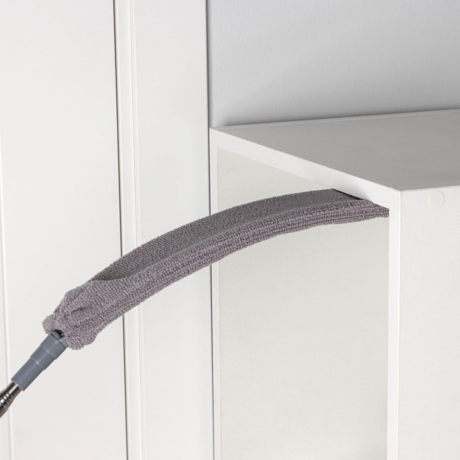 Щётка для удаления пыли Raccoon, плоская насадка 40×7,5 см, пушистая насадка 41×13 см, телескопическая ручка 210 см