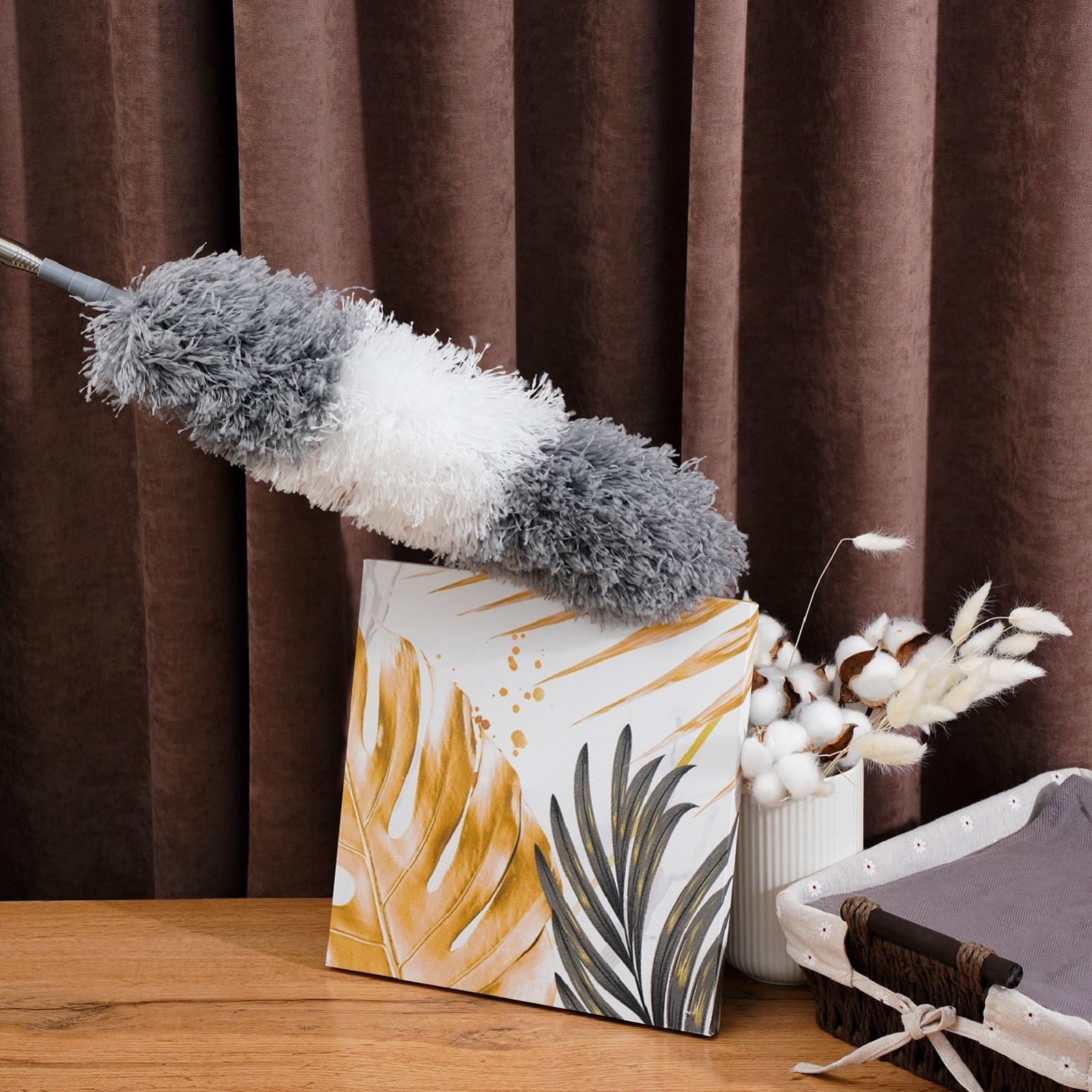 Щётка для удаления пыли Raccoon, плоская насадка 40×7,5 см, пушистая насадка 41×13 см, телескопическая ручка 210 см