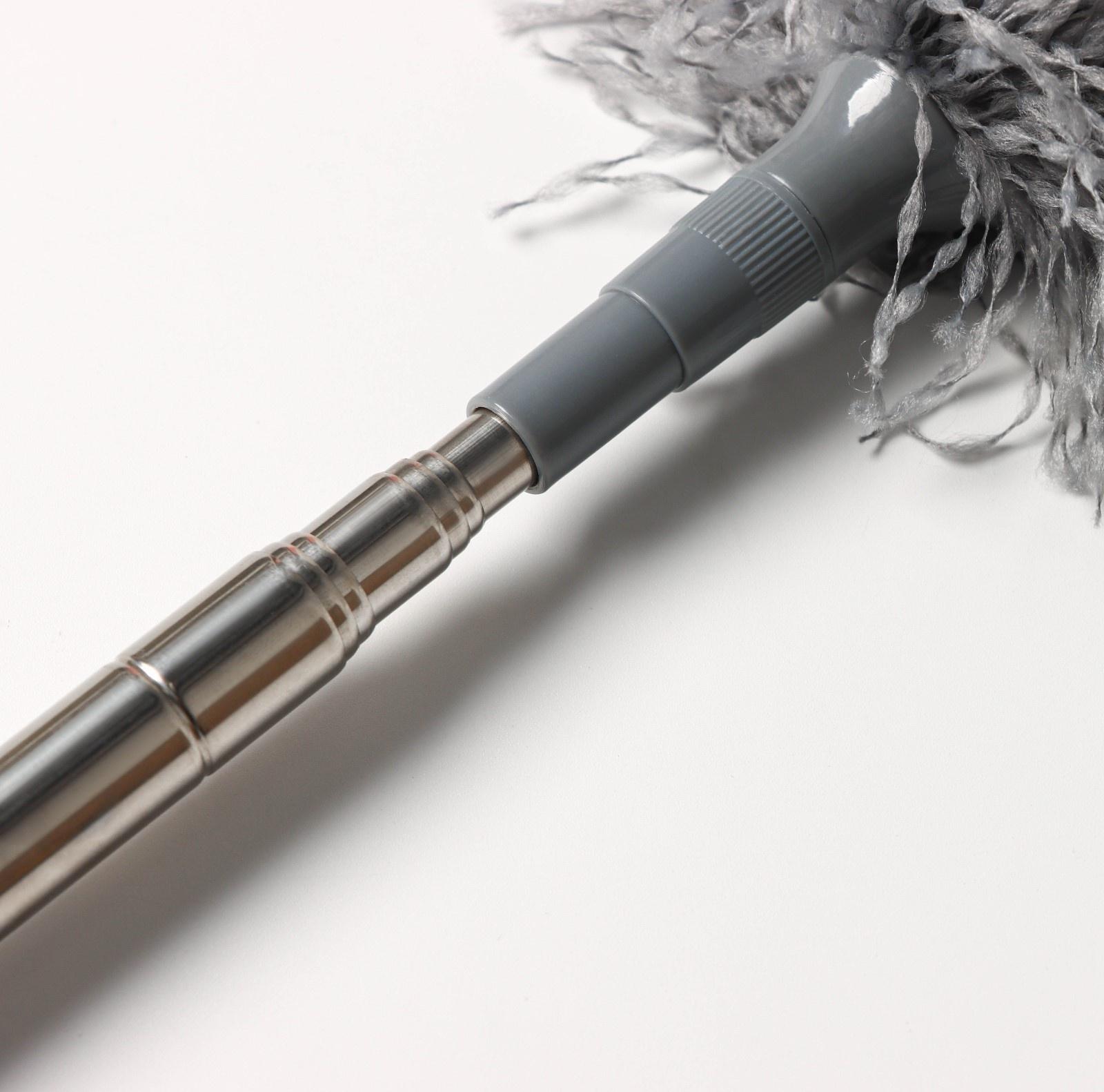 Щётка для удаления пыли Raccoon, плоская насадка 40×7,5 см, пушистая насадка 41×13 см, телескопическая ручка 210 см