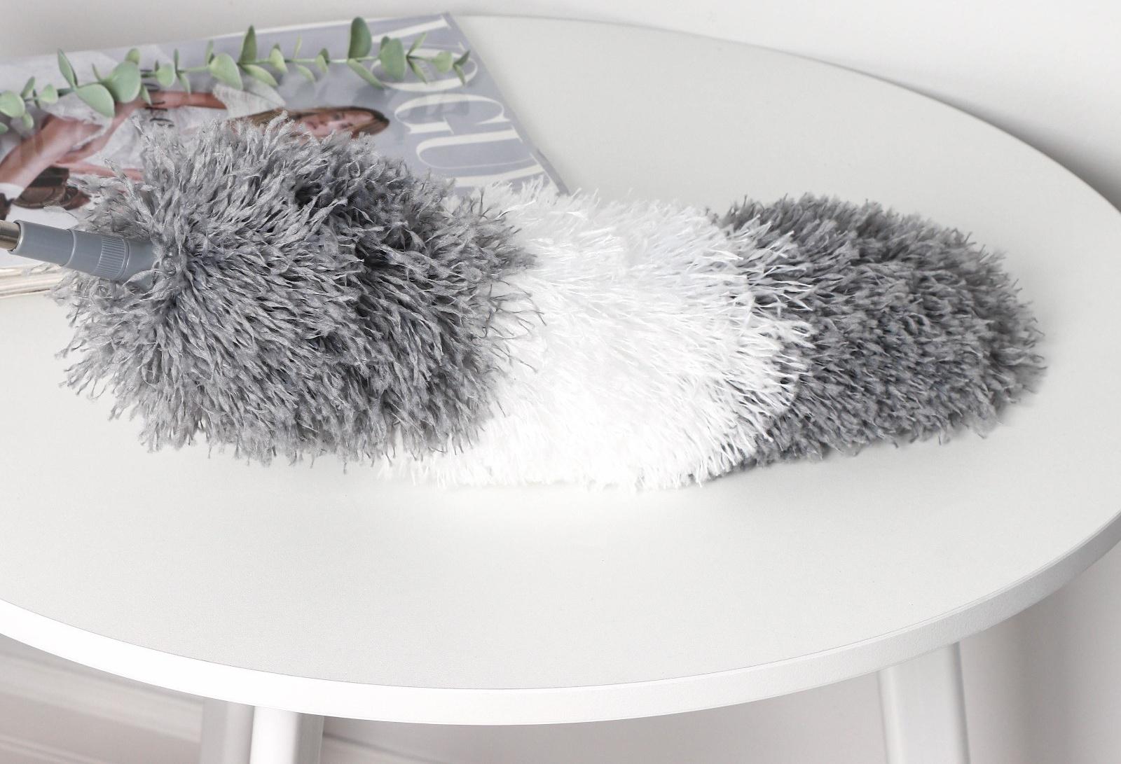 Щётка для удаления пыли Raccoon, плоская насадка 40×7,5 см, пушистая насадка 41×13 см, телескопическая ручка 210 см