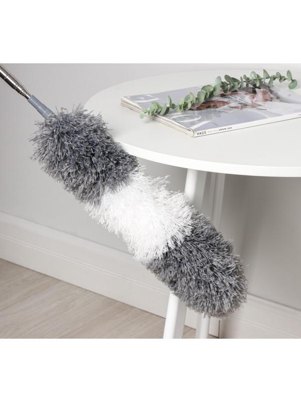 Щётка для удаления пыли Raccoon, плоская насадка 40×7,5 см, пушистая насадка 41×13 см, телескопическая ручка 210 см