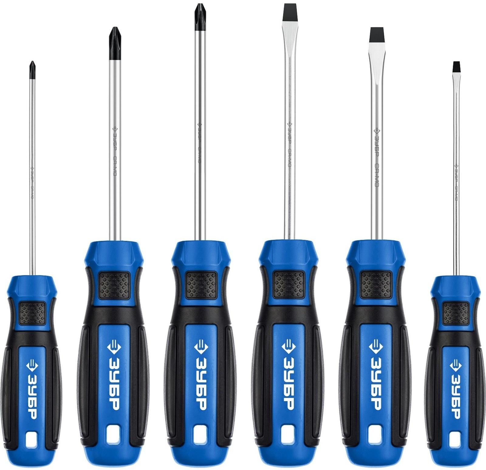 Набор отверток ЗУБР 25239, Профессионал-6 набор отверток 6 шт