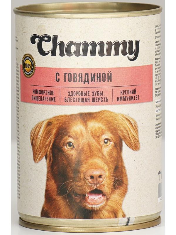 Влажный корм Chammy для собак, говядина в соусе, 415 г
