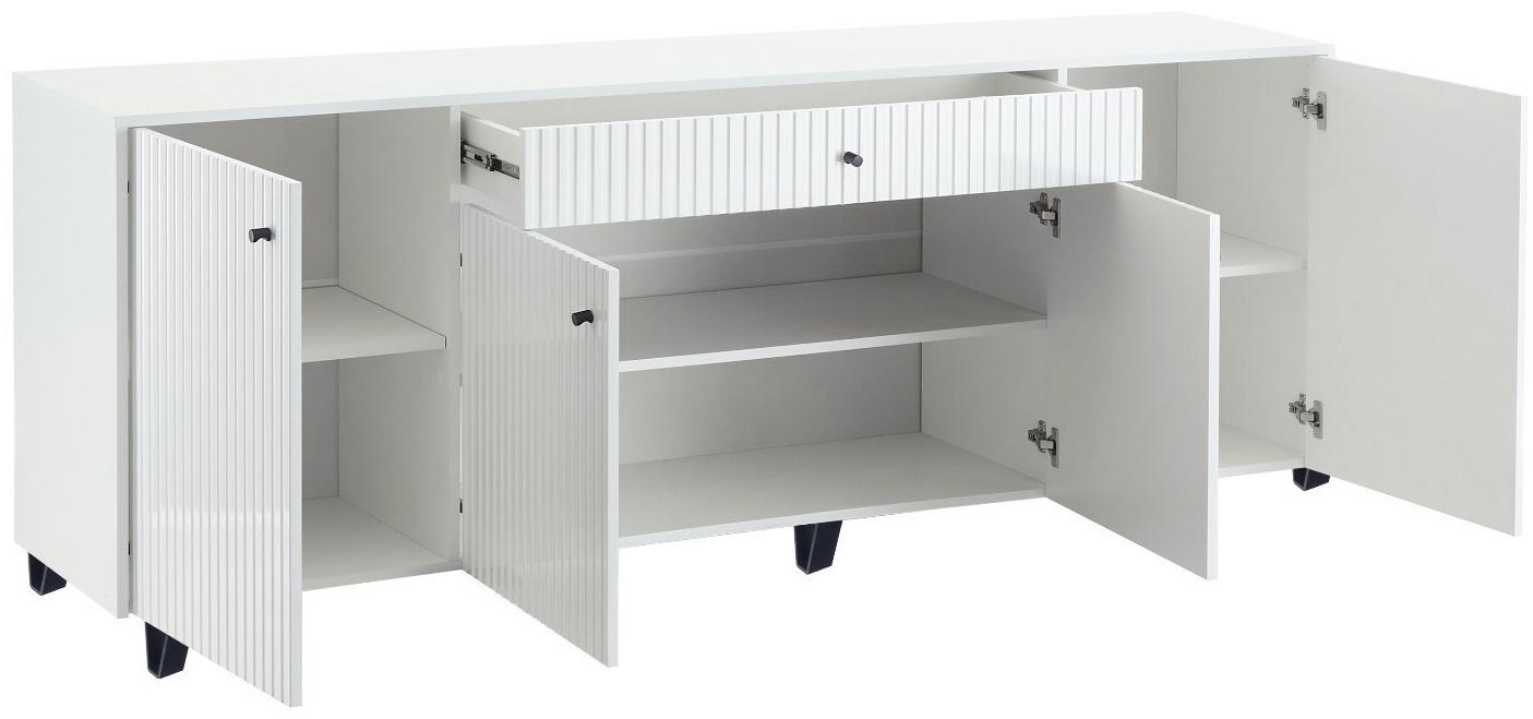 Комод Оливия, 2000х426х830, Белый/Белый глянец