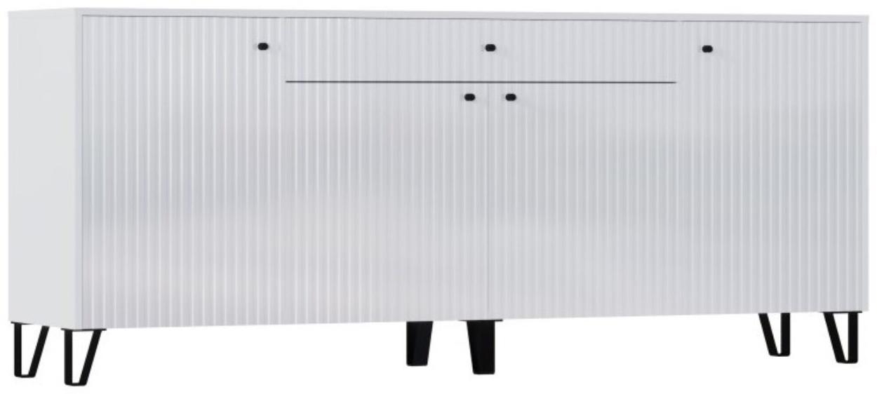 Комод Оливия, 2000х426х830, Белый/Белый глянец