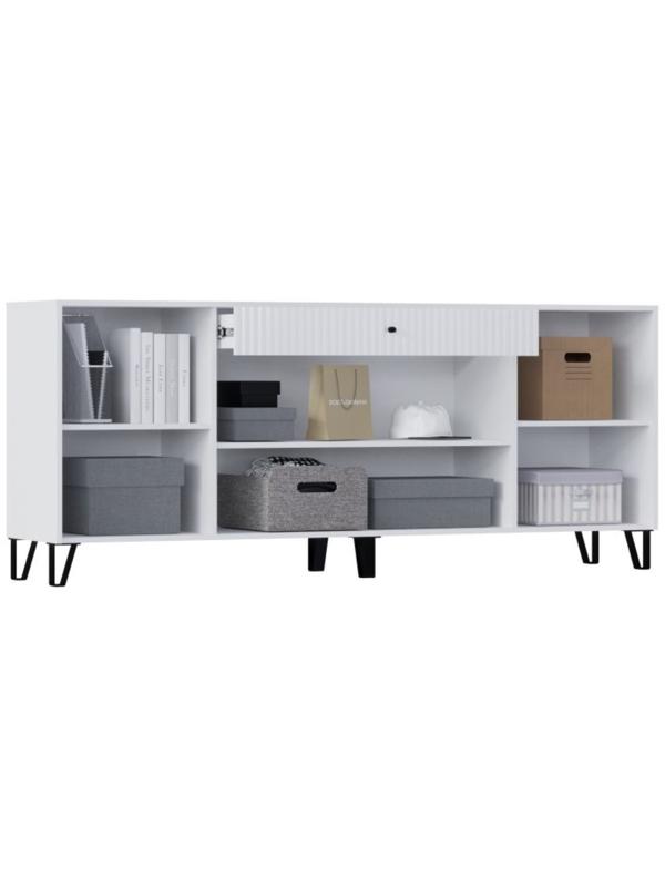 Комод Оливия, 2000х426х830, Белый/Белый глянец