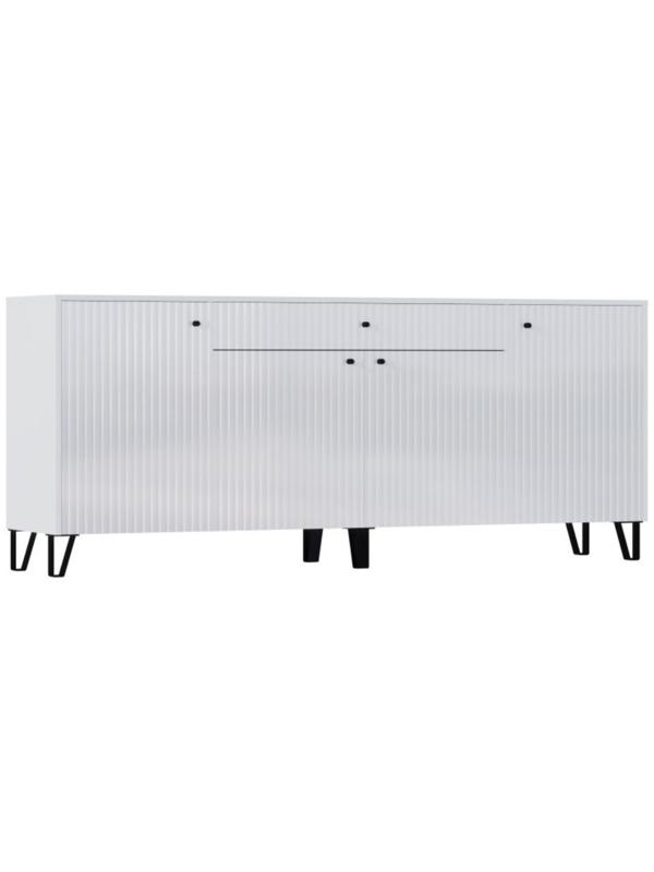 Комод Оливия, 2000х426х830, Белый/Белый глянец