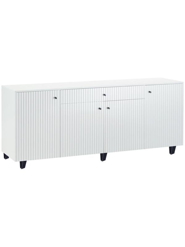 Комод Оливия, 2000х426х830, Белый/Белый глянец