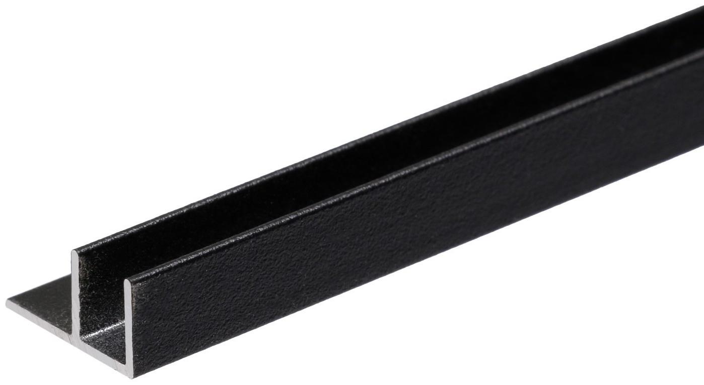 Угловая планка для стеновой панели (F-образная) 4 мм, Черная, 0,6 м