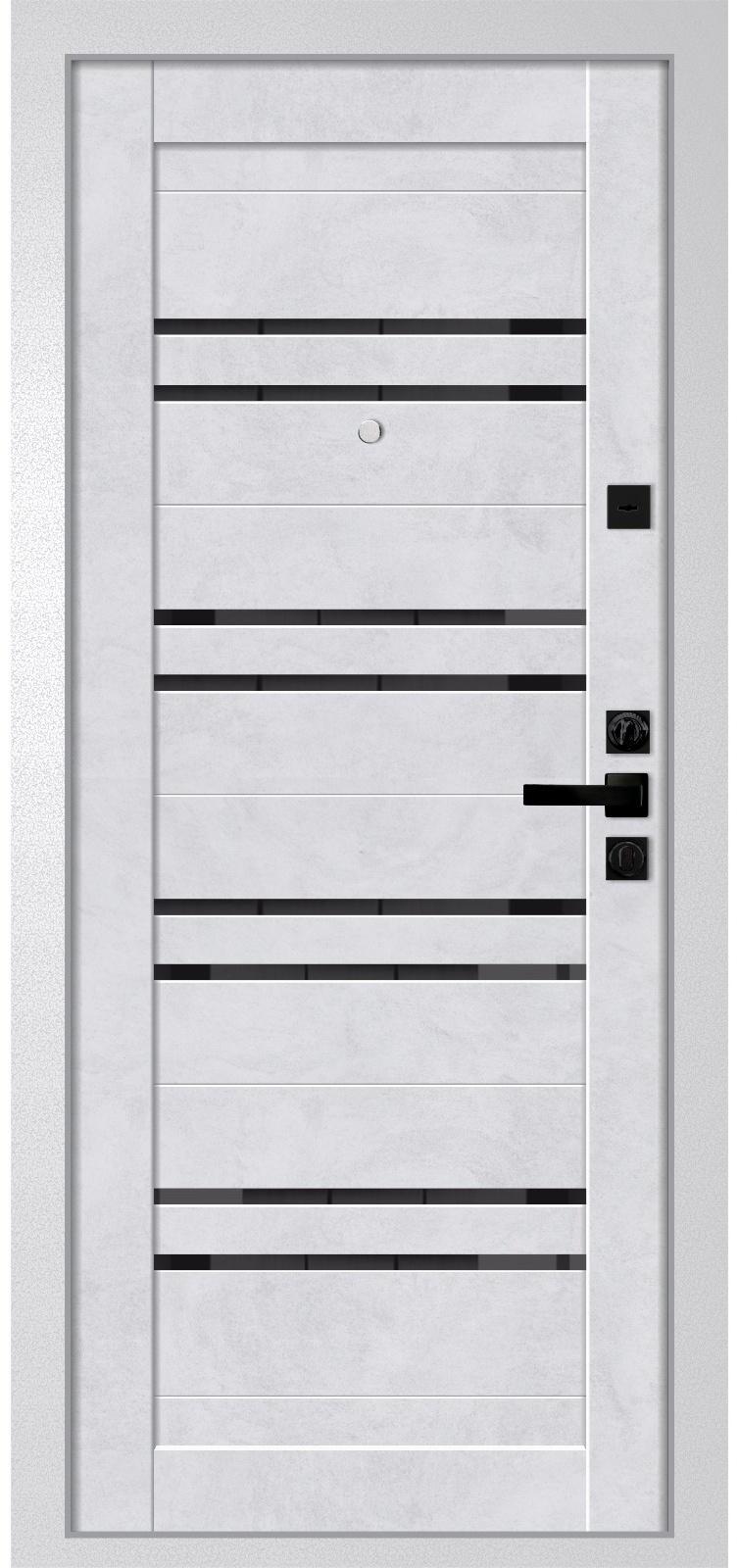 Входная дверь «Geroy 1», 960×2050 мм, левая, цвет бетон снежный