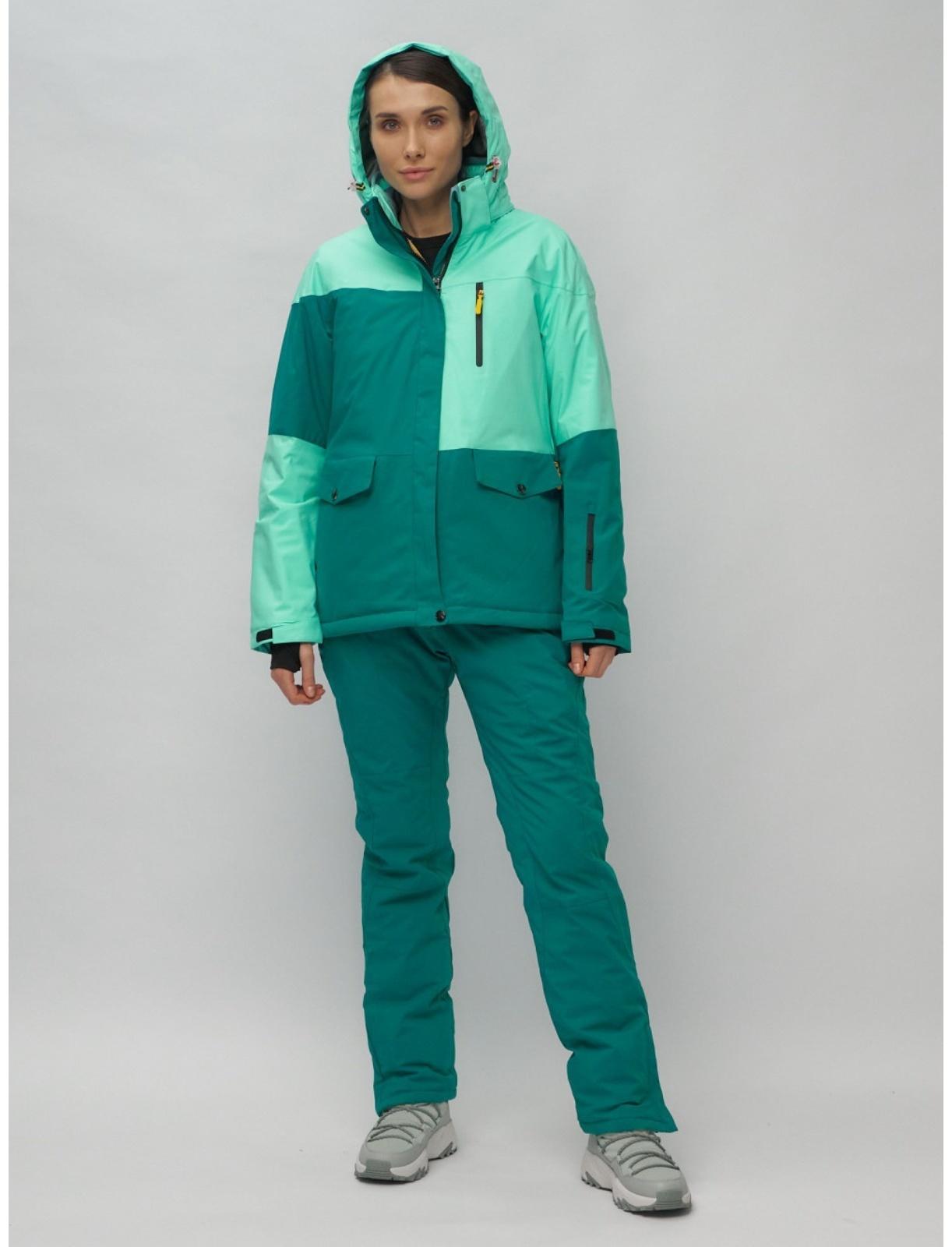 Костюм горнолыжный женский, размер 44, цвет бирюзовый