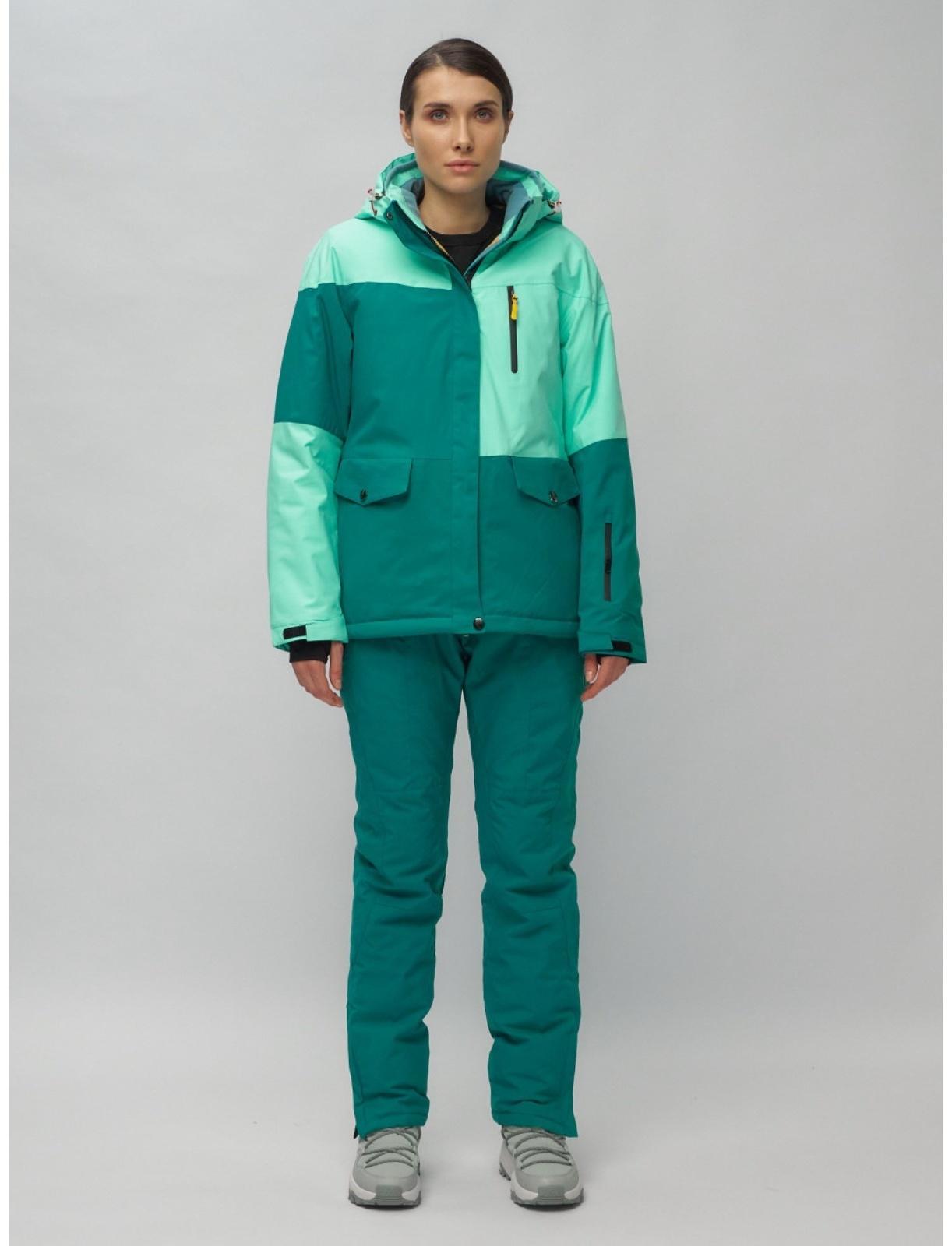 Костюм горнолыжный женский, размер 44, цвет бирюзовый