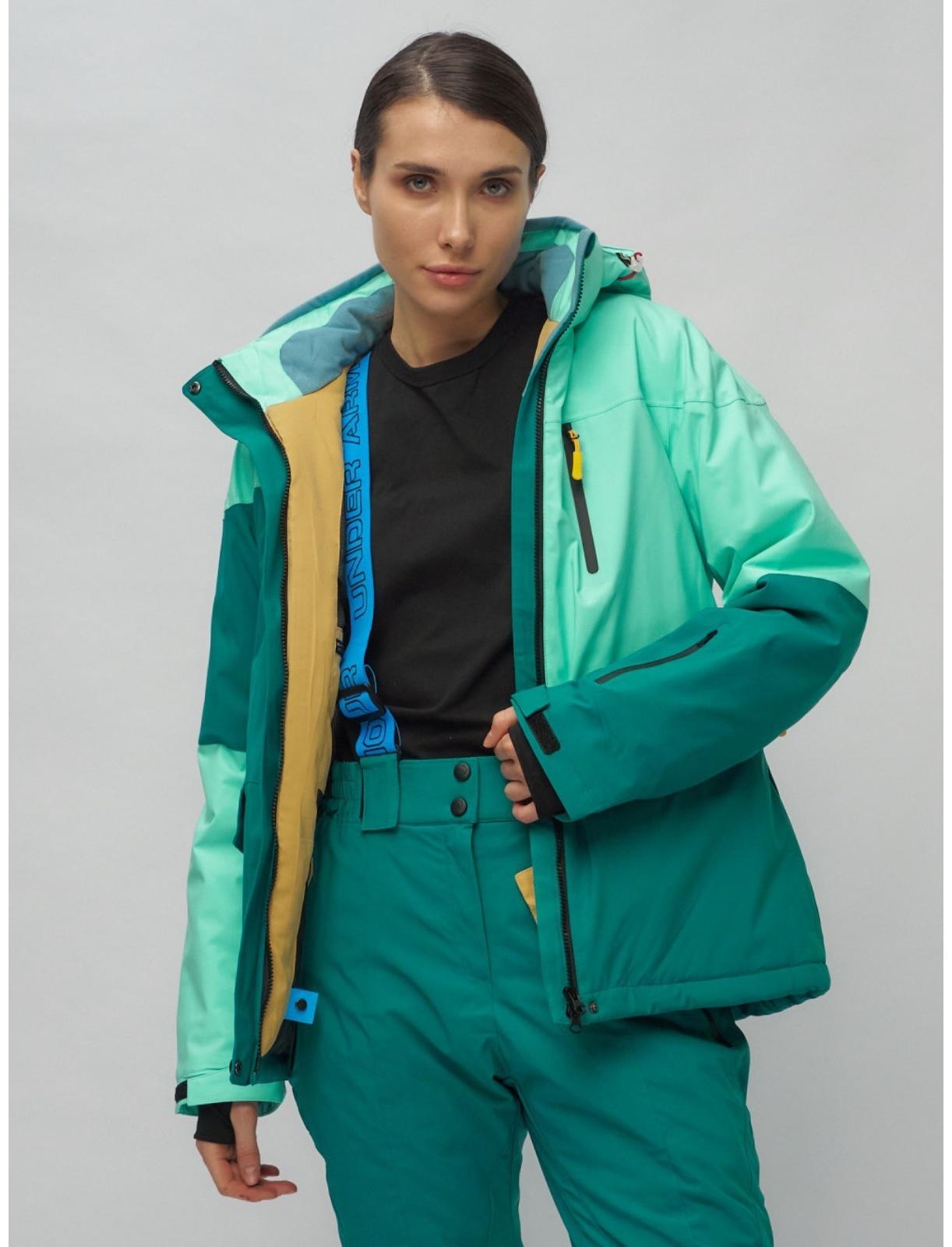 Костюм горнолыжный женский, размер 44, цвет бирюзовый