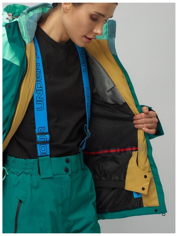 Костюм горнолыжный женский, размер 44, цвет бирюзовый