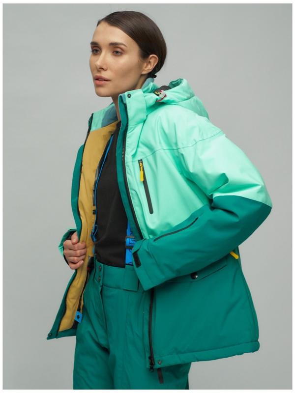 Костюм горнолыжный женский, размер 44, цвет бирюзовый