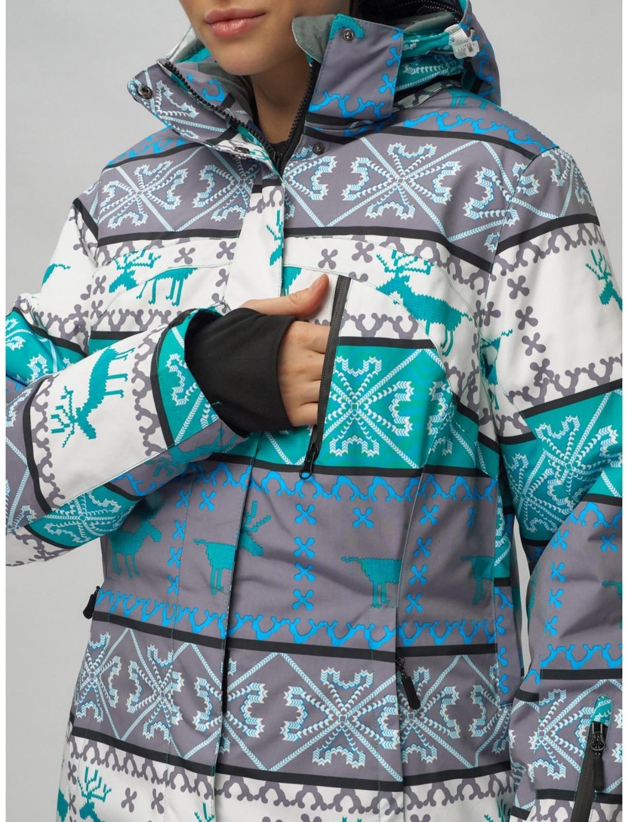 Костюм горнолыжный женский, размер 52, цвет зелёный