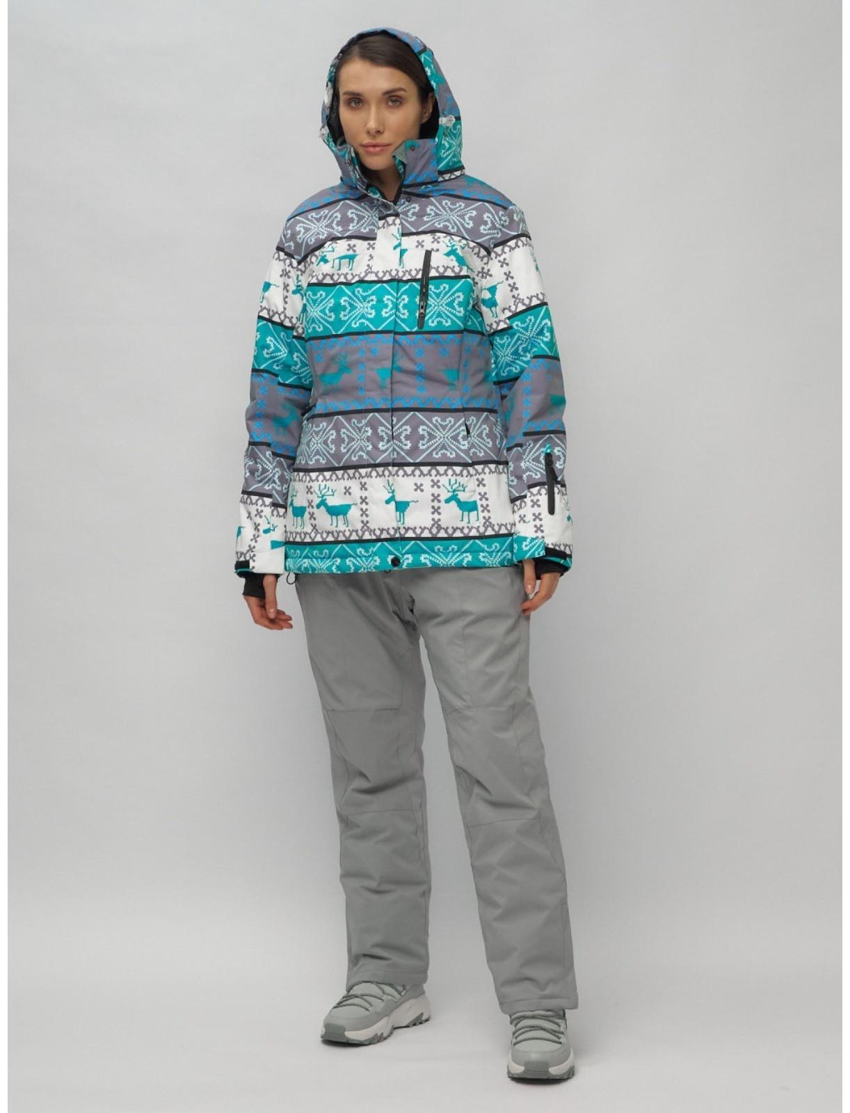 Костюм горнолыжный женский, размер 52, цвет зелёный