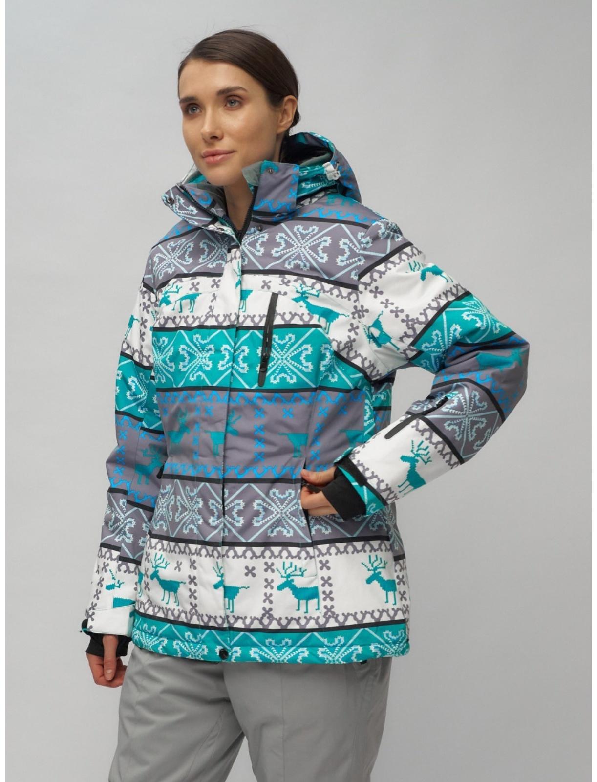 Костюм горнолыжный женский, размер 52, цвет зелёный