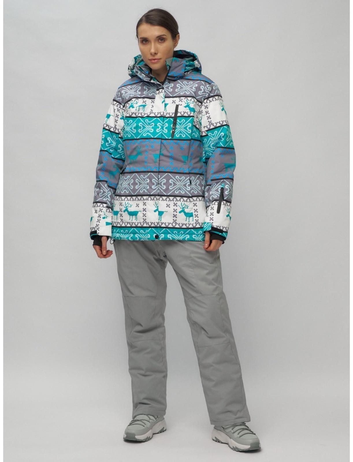 Костюм горнолыжный женский, размер 52, цвет зелёный