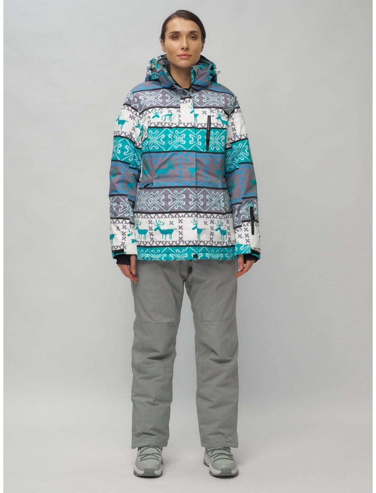 Костюм горнолыжный женский, размер 52, цвет зелёный