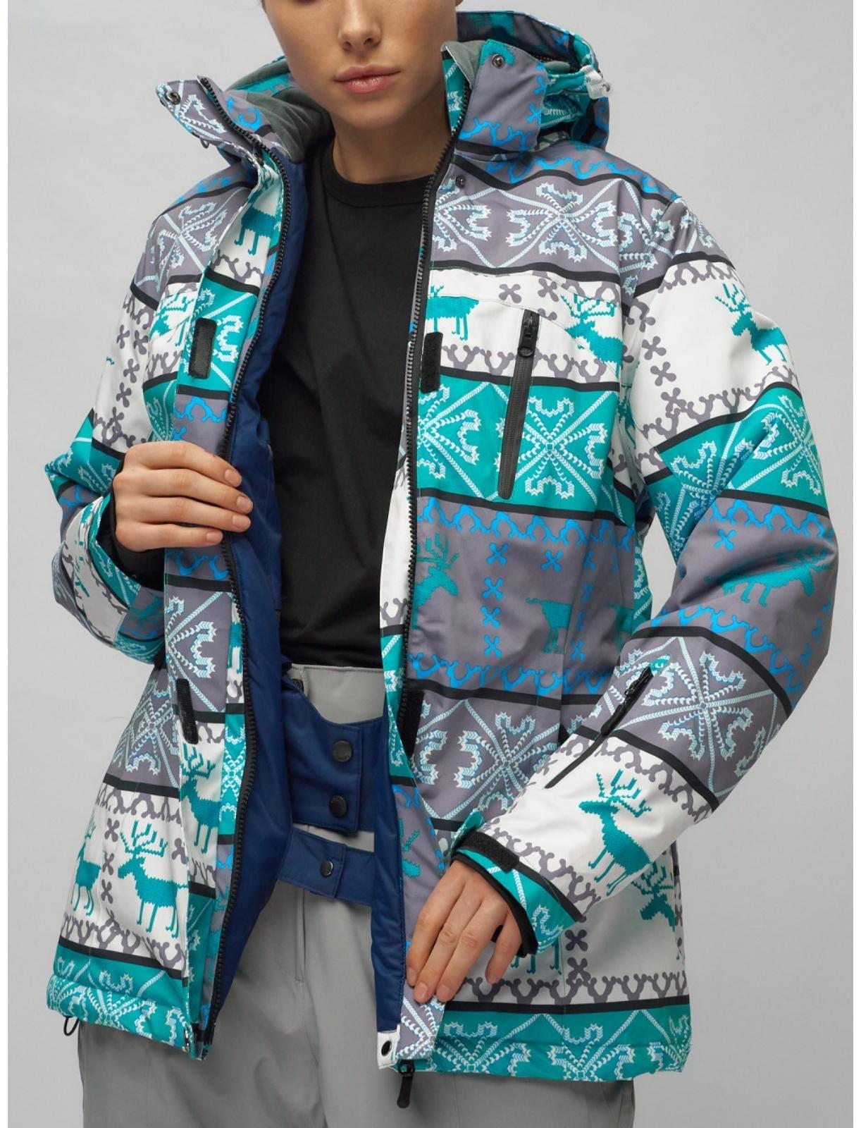 Костюм горнолыжный женский, размер 52, цвет зелёный