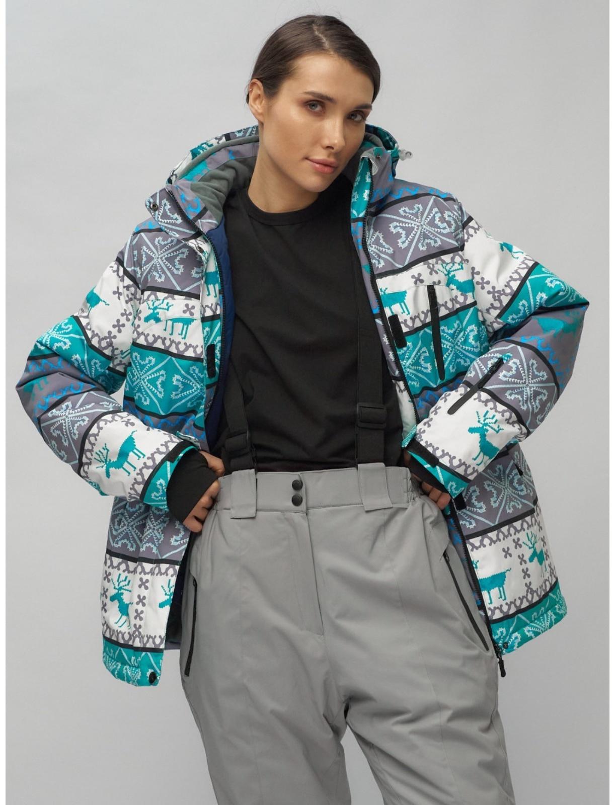 Костюм горнолыжный женский, размер 52, цвет зелёный