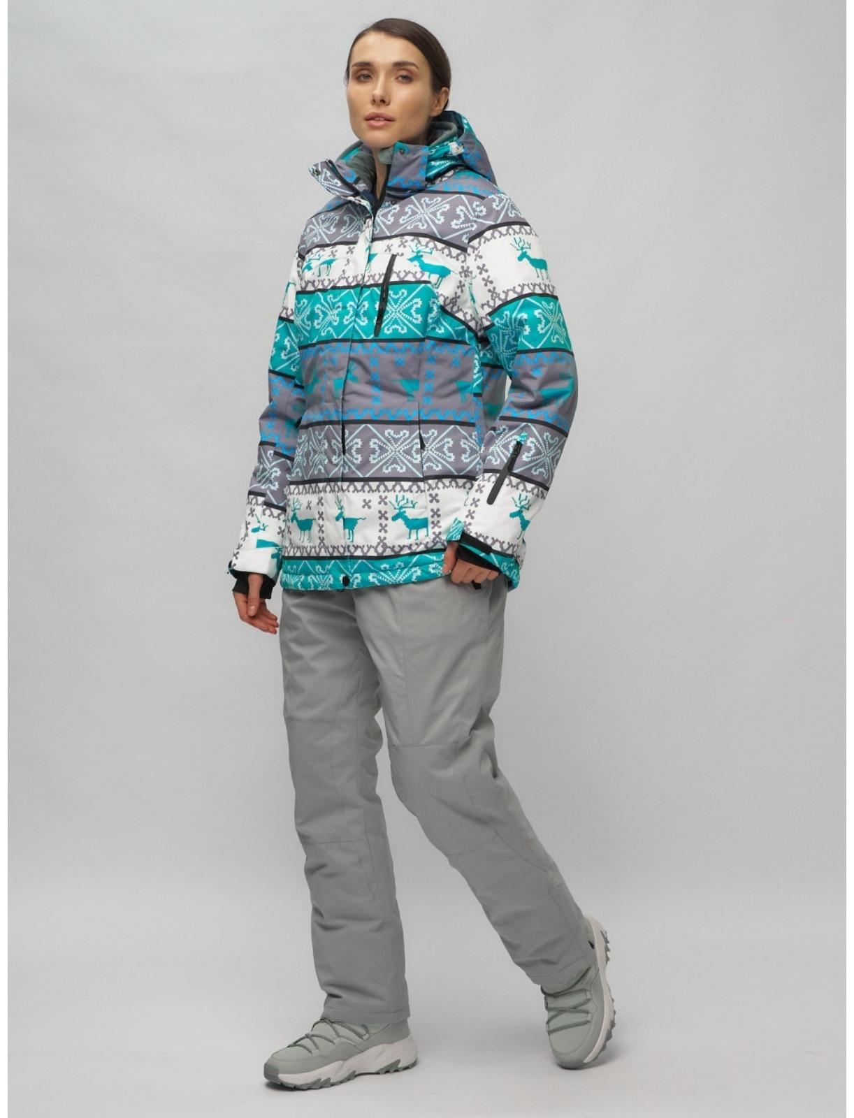 Костюм горнолыжный женский, размер 52, цвет зелёный