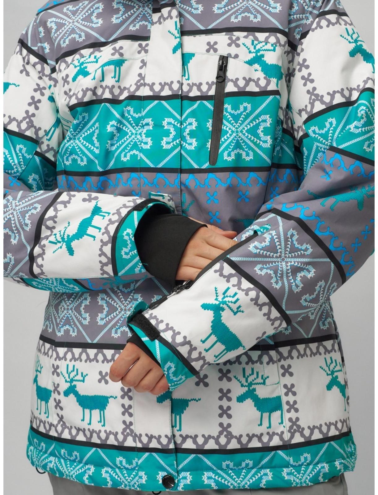 Костюм горнолыжный женский, размер 52, цвет зелёный