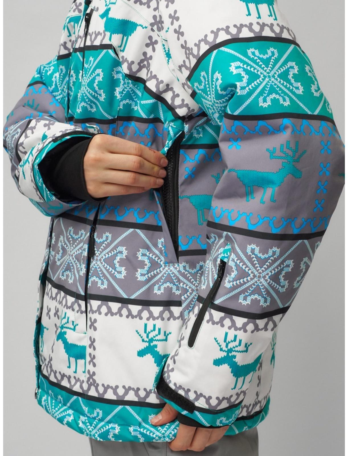 Костюм горнолыжный женский, размер 52, цвет зелёный