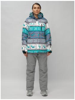 Костюм горнолыжный женский, размер 52, цвет зелёный