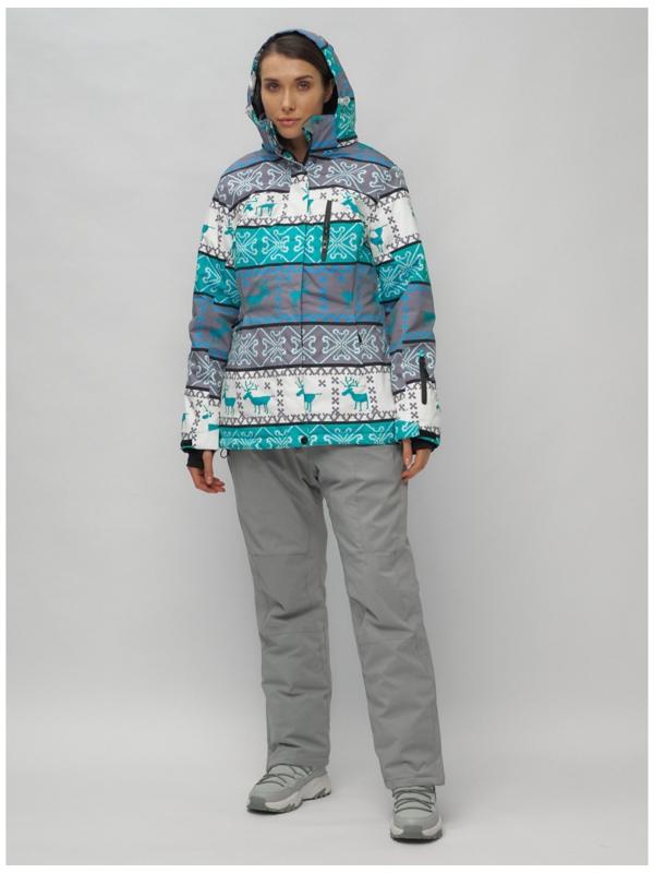 Костюм горнолыжный женский, размер 52, цвет зелёный