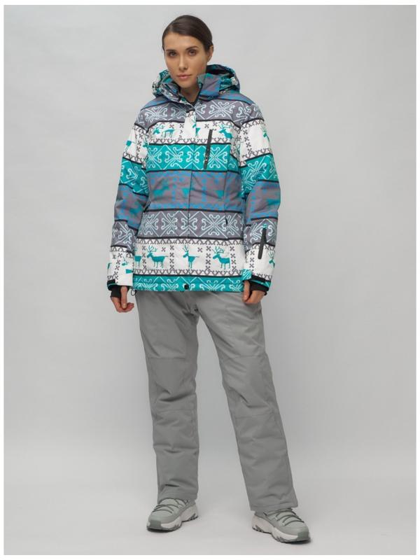 Костюм горнолыжный женский, размер 52, цвет зелёный