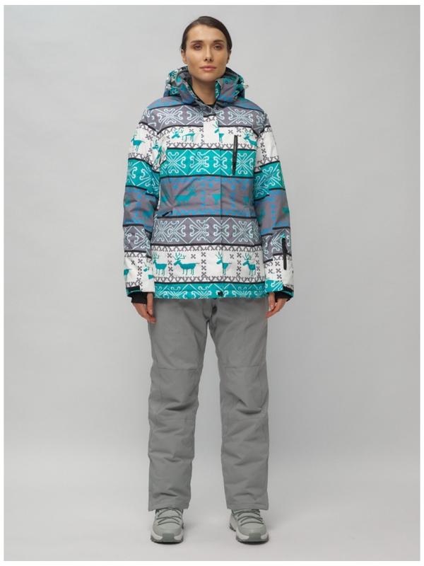 Костюм горнолыжный женский, размер 52, цвет зелёный