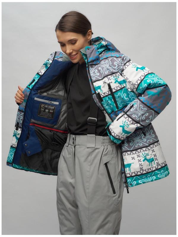 Костюм горнолыжный женский, размер 52, цвет зелёный