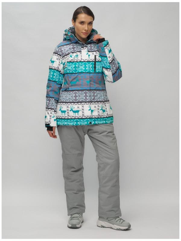 Костюм горнолыжный женский, размер 52, цвет зелёный