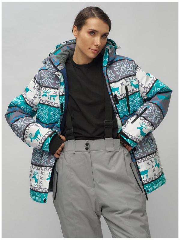 Костюм горнолыжный женский, размер 52, цвет зелёный