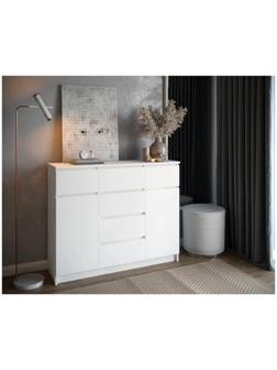 Комод Мори 6 ящиков, 2 двери, 1204х404х990, Белый