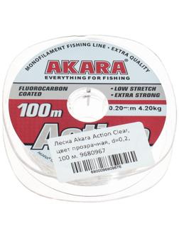 Леска Akara Action Clear, диаметр 0.2 мм, тест 4.2 кг, 100 м, прозрачная