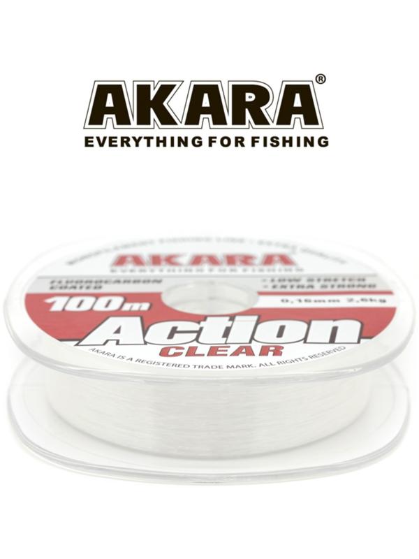 Леска Akara Action Clear, диаметр 0.2 мм, тест 4.2 кг, 100 м, прозрачная