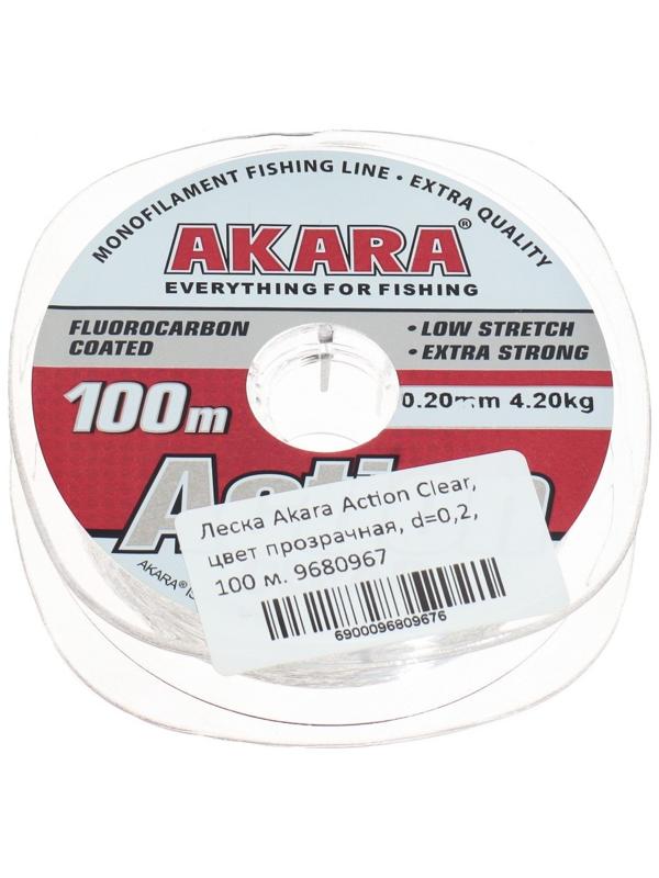 Леска Akara Action Clear, диаметр 0.2 мм, тест 4.2 кг, 100 м, прозрачная