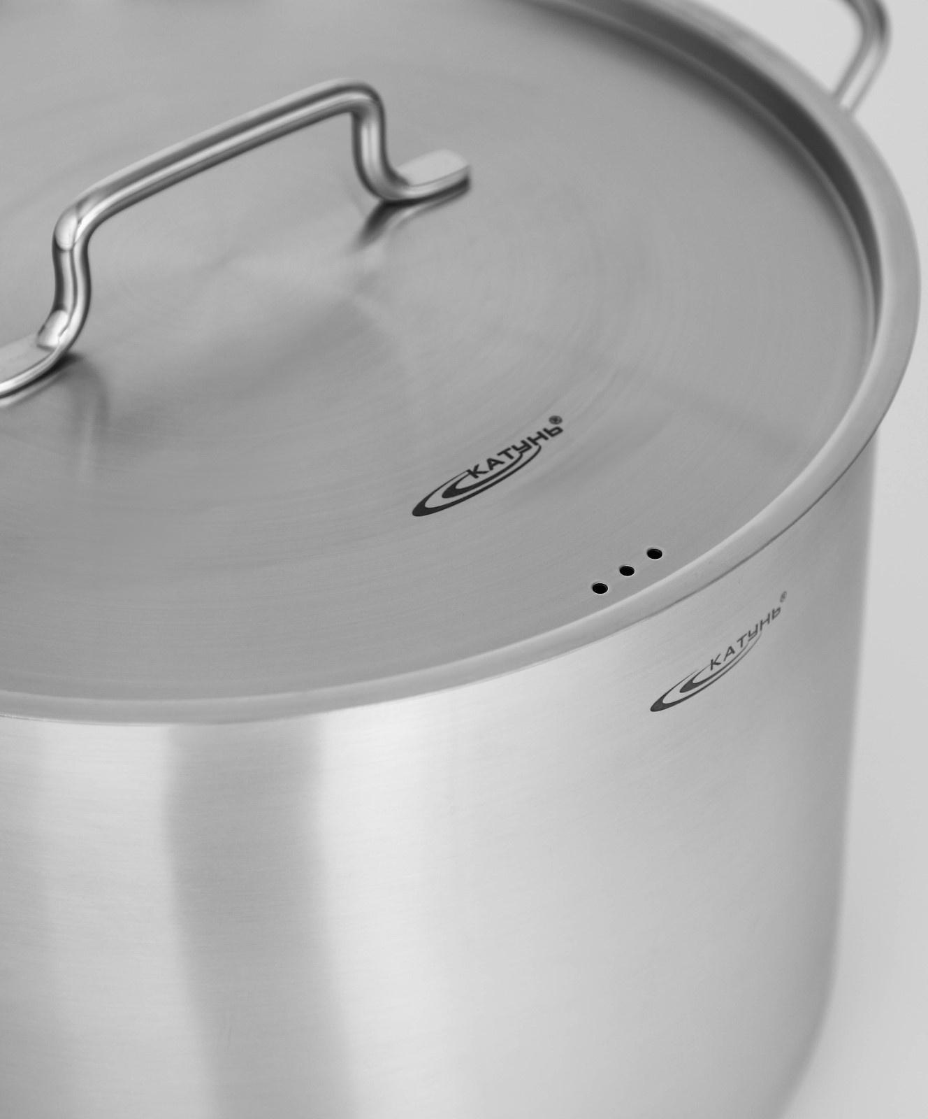 Кастрюля «Общепит», 15 л, d=30 см, h=22 см, металлическая крышка, с теплораспределительным слоем